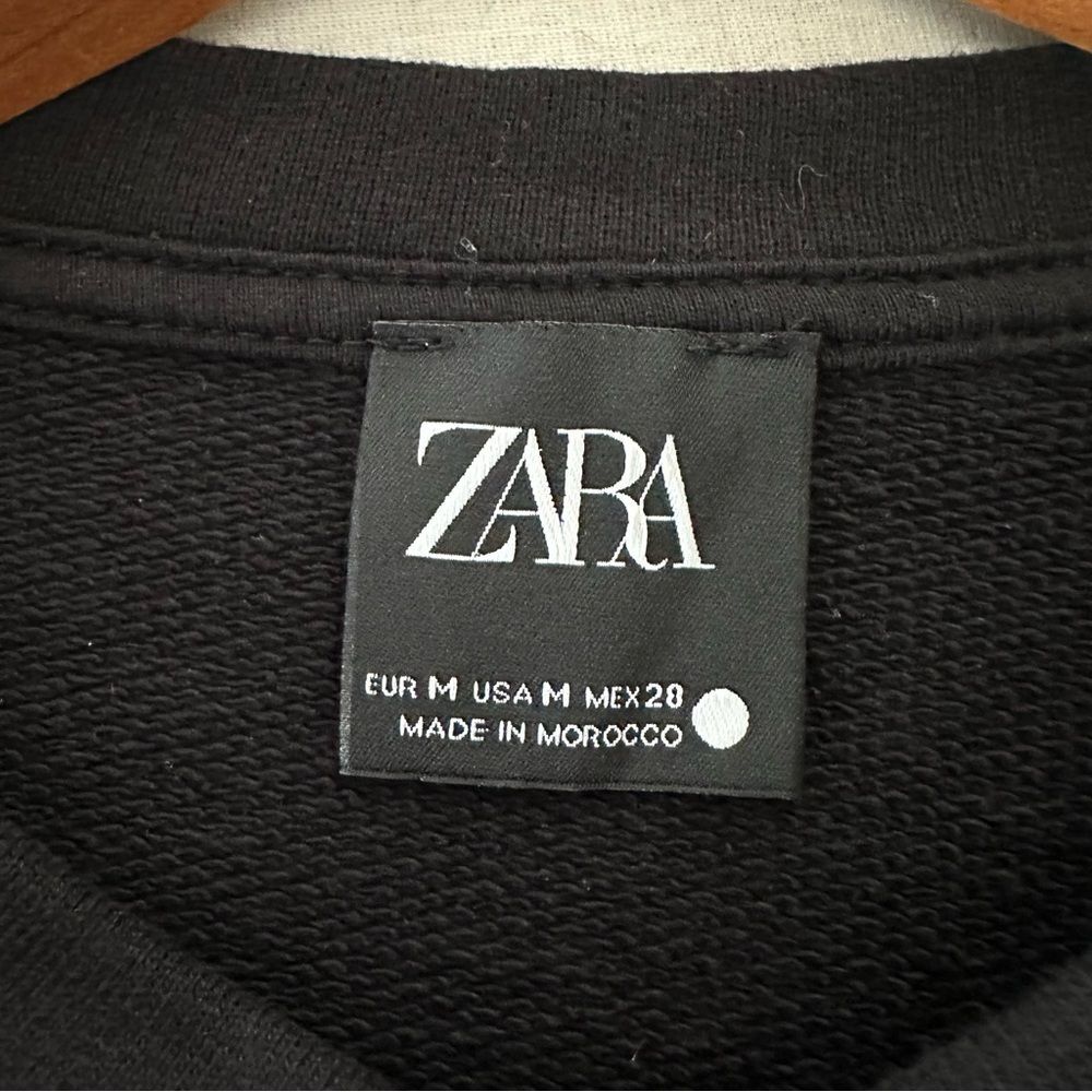 Zara Black Three-Button Long Sleeve Blouse Top Size Medium Minimalist Office - Picture 8 of 14
